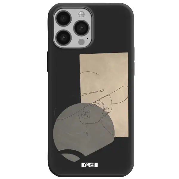 The Lady In The Hat Line Art Apple iPhone 13 Pro Silicone black Case