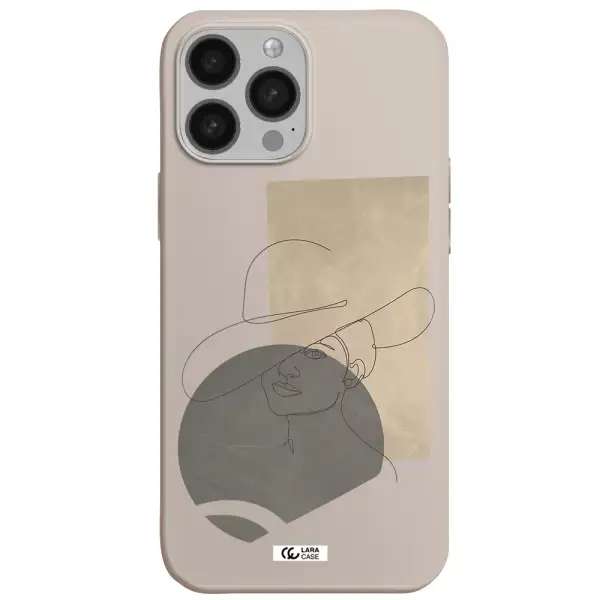 The Lady In The Hat Line Art Apple iPhone 13 Pro Silicone Stone Case
