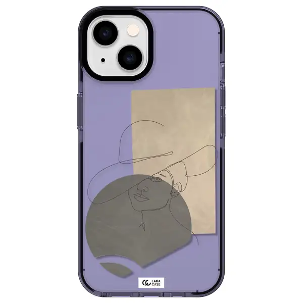 The Lady In The Hat Line Art Apple iPhone 14 impact Lilac Case