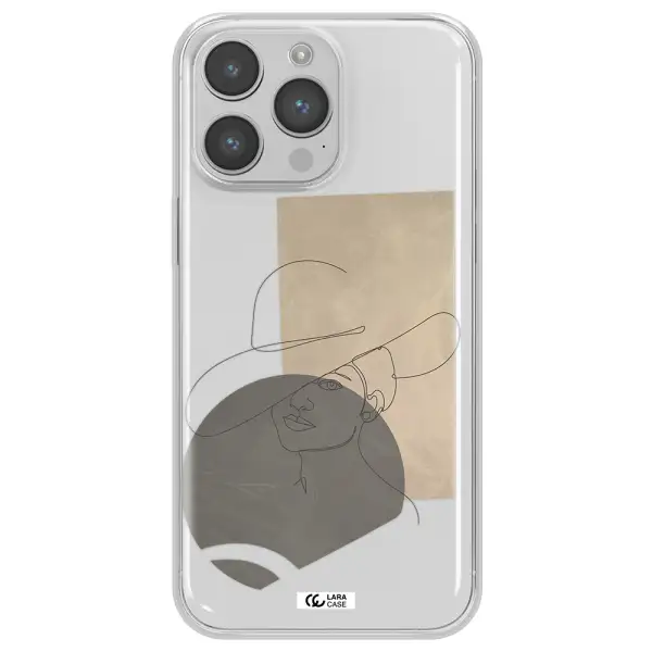 The Lady In The Hat Line Art Apple iPhone 14 pro max Clear TPU Case