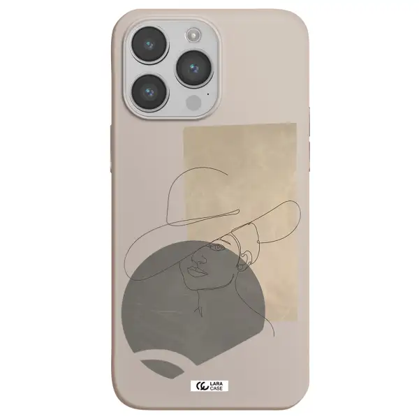 The Lady In The Hat Line Art Apple iPhone 14 pro max Silicone Stone Case