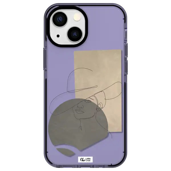 The Lady In The Hat Line Art Apple iPhone 15 Plus impact Lilac Case