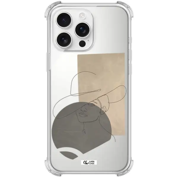 The Lady In The Hat Line Art Apple Iphone 16 Pro Max Clear Pc Case