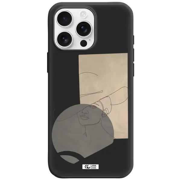 The Lady In The Hat Line Art Apple Iphone 16 Pro Max Silicone Black Case