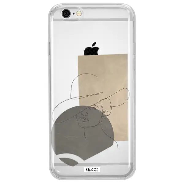 The Lady In The Hat Line Art Apple iPhone 6 plus Clear TPU Case