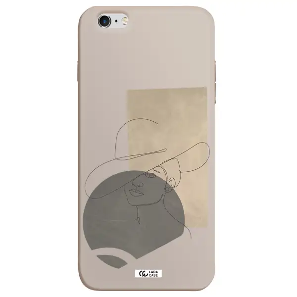 The Lady In The Hat Line Art Apple iPhone 6 plus Silicone Stone Case