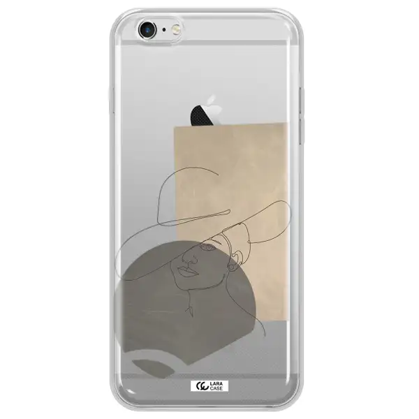 The Lady In The Hat Line Art Apple iPhone 6 s plus Clear TPU Case