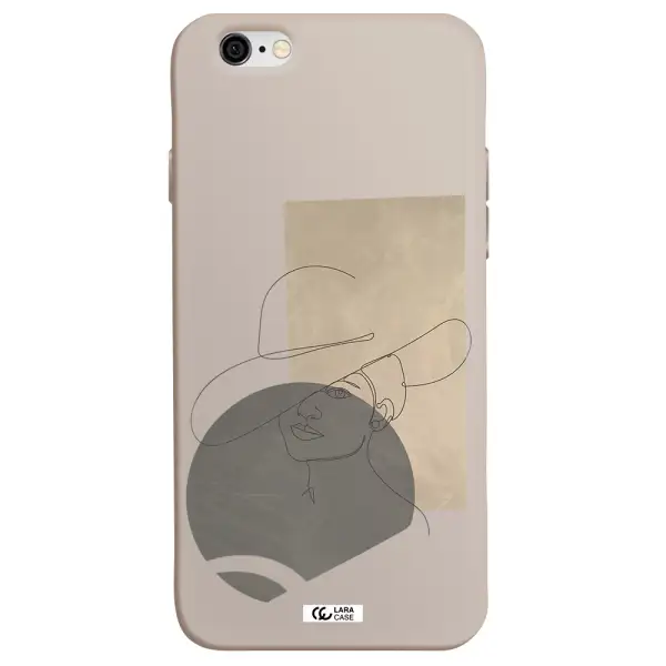 The Lady In The Hat Line Art Apple iPhone 6 Silicone Stone Case