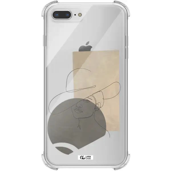 The Lady In The Hat Line Art Apple iPhone 7 plus Clear PC Case