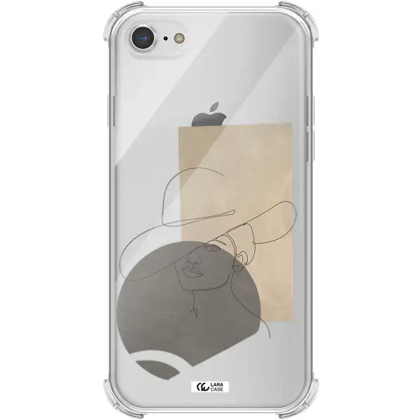 The Lady In The Hat Line Art Apple iPhone 8 Clear PC Case