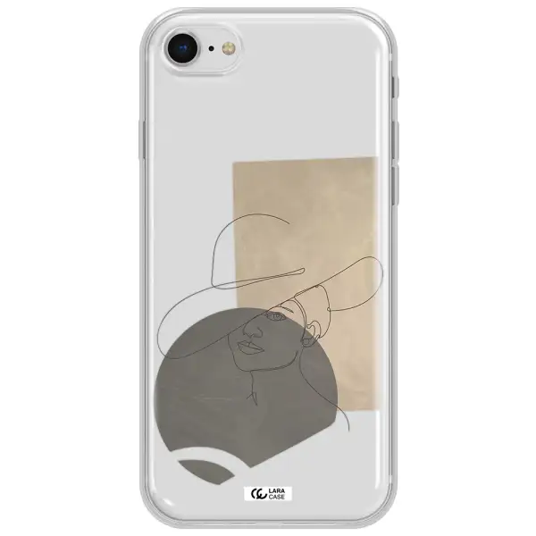 The Lady In The Hat Line Art Apple Iphone Se 2020 Clear Tpu Case