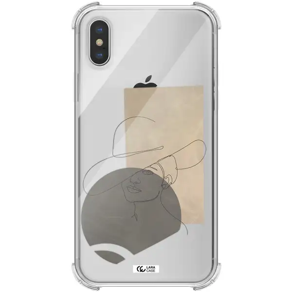 The Lady In The Hat Line Art Apple iPhone XS max Clear PC Case