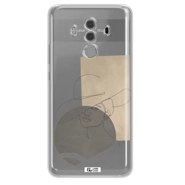 The Lady In The Hat Line Art Huawei Mate 10 Pro Clear TPU Case