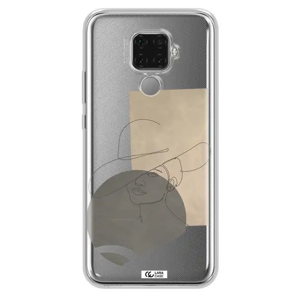 The Lady In The Hat Line Art Huawei Mate 30 Lite Clear TPU Case