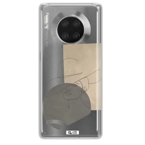 The Lady In The Hat Line Art Huawei Mate 30 Pro Clear TPU Case
