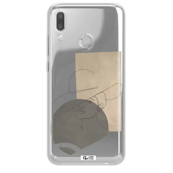 The Lady In The Hat Line Art Huawei P Smart 2019 Clear TPU Case