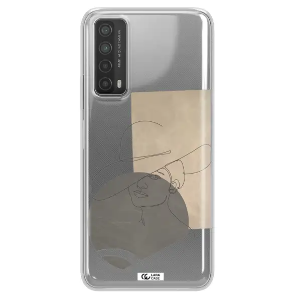 The Lady In The Hat Line Art Huawei P Smart 2021 Clear TPU Case