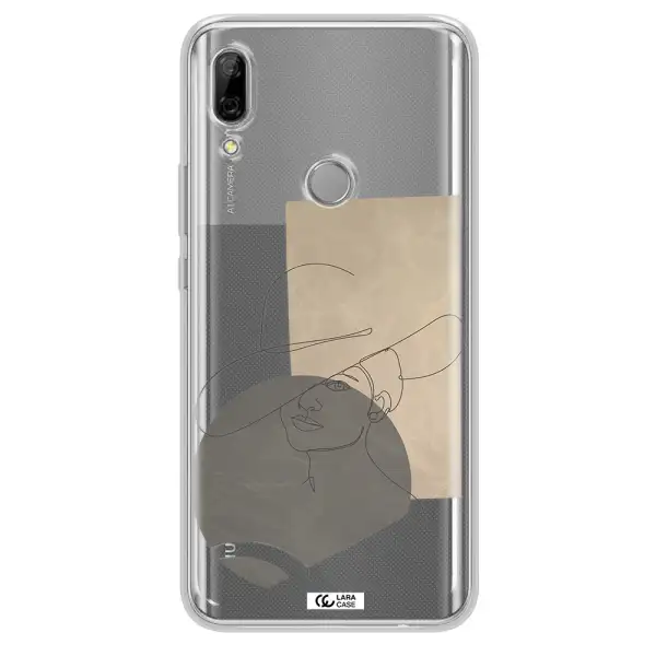 The Lady In The Hat Line Art Huawei P Smart Z Clear TPU Case