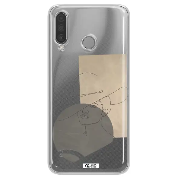 The Lady In The Hat Line Art Huawei P30 Lite Clear TPU Case