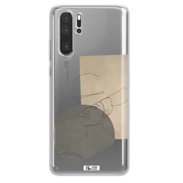 The Lady In The Hat Line Art Huawei P30 Pro Clear TPU Case