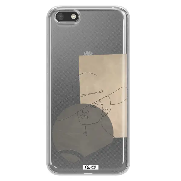 The Lady In The Hat Line Art Huawei Y5 2018 Clear TPU Case