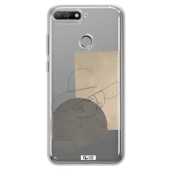 The Lady In The Hat Line Art Huawei Y6 Prime 2018 Clear TPU Case