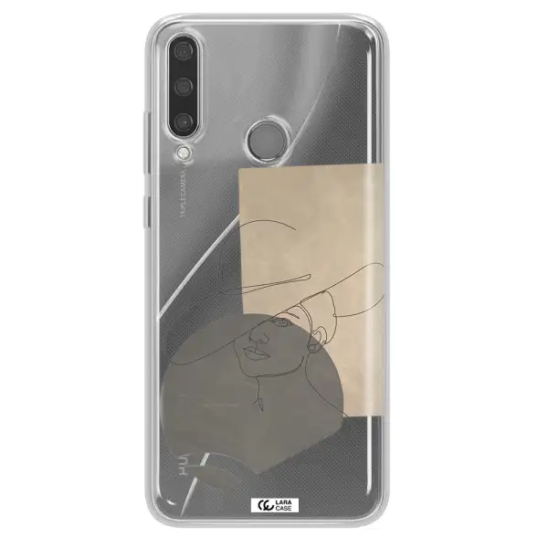 The Lady In The Hat Line Art Huawei Y6P Clear TPU Case