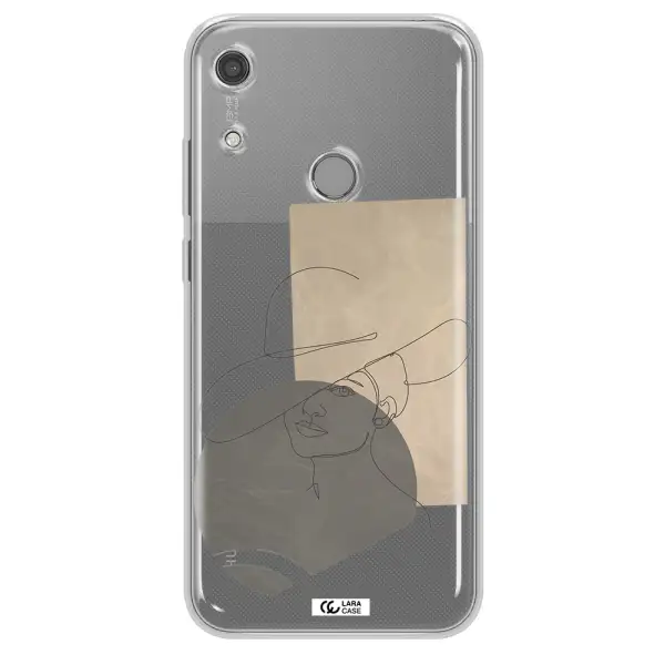 The Lady In The Hat Line Art Huawei Y6S Clear TPU Case