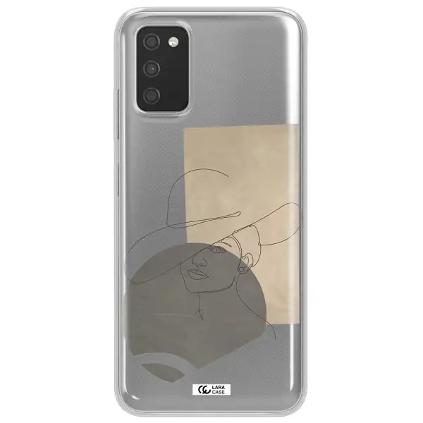 The Lady In The Hat Line Art Samsung A03S Clear TPU Case