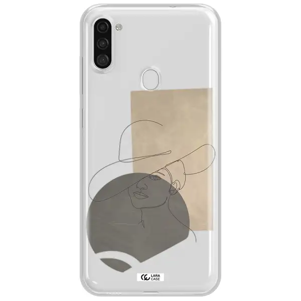 The Lady In The Hat Line Art Samsung A11 Clear TPU Case