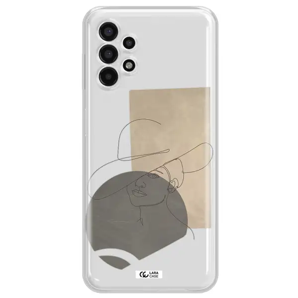 The Lady In The Hat Line Art Samsung A13 4g Clear TPU Case