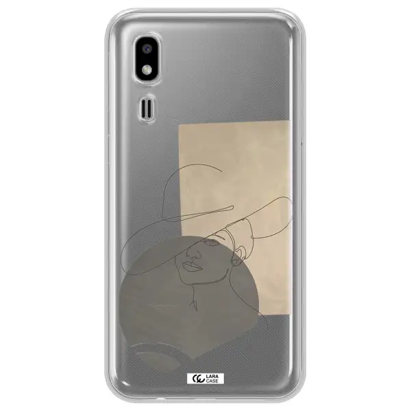 The Lady In The Hat Line Art Samsung A2 Core Clear TPU Case