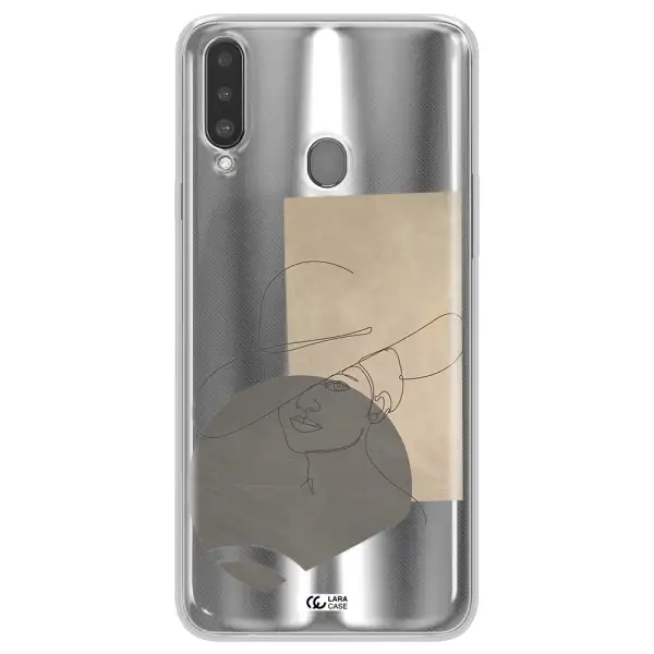 The Lady In The Hat Line Art Samsung A20S Clear TPU Case
