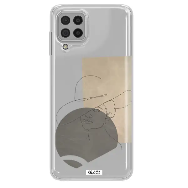 The Lady In The Hat Line Art Samsung A22 4g Clear TPU Case