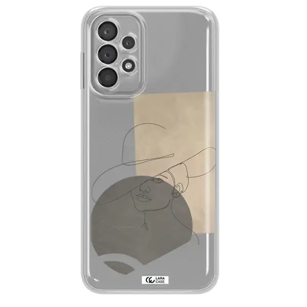 The Lady In The Hat Line Art Samsung A23 5G Clear Tpu Case