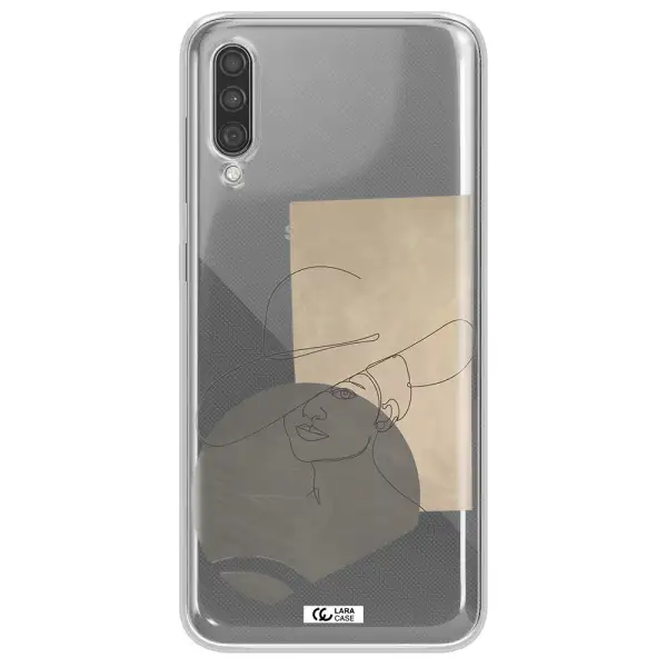 The Lady In The Hat Line Art Samsung A30S Clear TPU Case