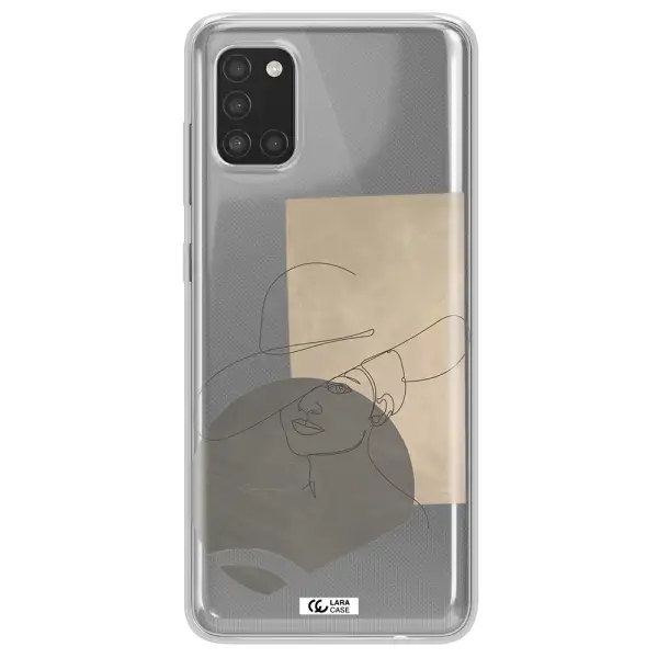 The Lady In The Hat Line Art Samsung A31 Clear TPU Case