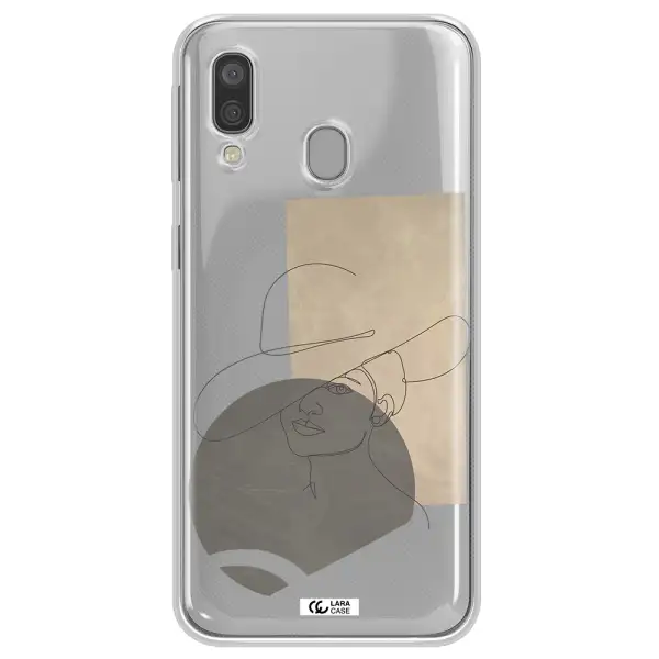 The Lady In The Hat Line Art Samsung A40 Clear TPU Case