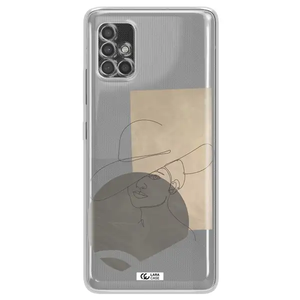 The Lady In The Hat Line Art Samsung A40S Clear Tpu Case
