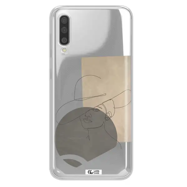 The Lady In The Hat Line Art Samsung A50S Clear Tpu Case