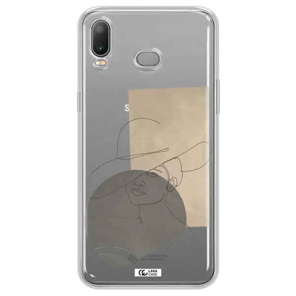 The Lady In The Hat Line Art Samsung A6S Clear TPU Case