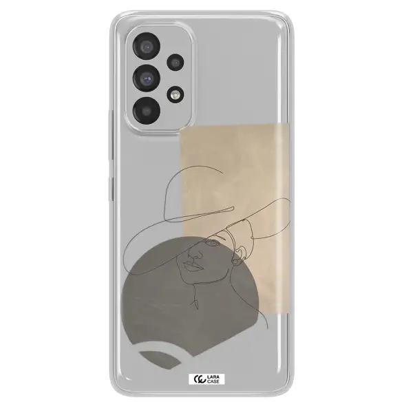 The Lady In The Hat Line Art Samsung A73 Clear TPU Case