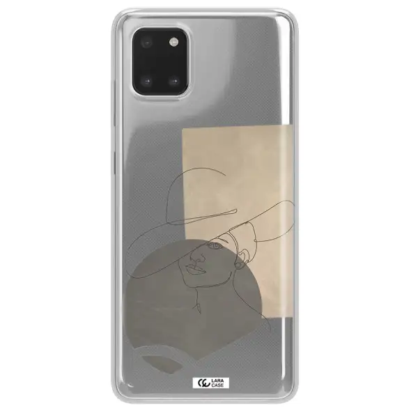 The Lady In The Hat Line Art Samsung A81 Clear TPU Case