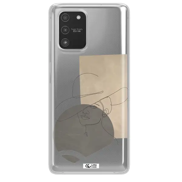 The Lady In The Hat Line Art Samsung A91 Clear TPU Case
