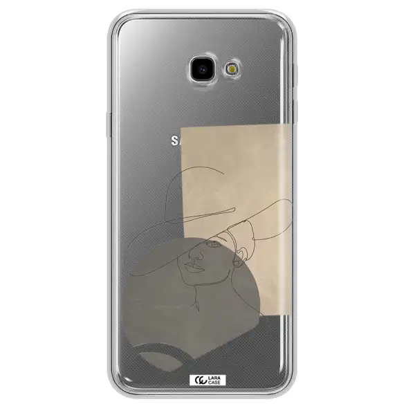 The Lady In The Hat Line Art Samsung J4 Plus Clear TPU Case