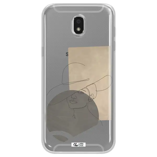 The Lady In The Hat Line Art Samsung J5 2017 Clear TPU Case