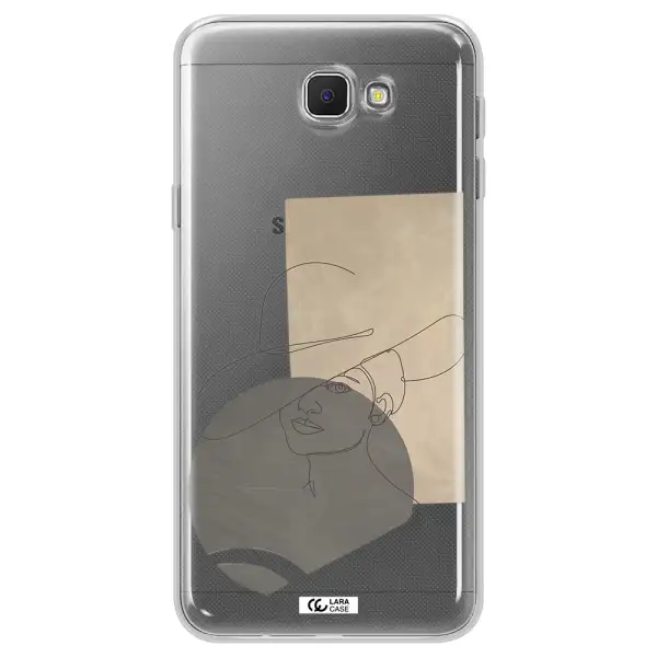 The Lady In The Hat Line Art Samsung J5 Prime Clear TPU Case