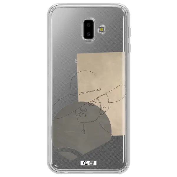 The Lady In The Hat Line Art Samsung J6 Plus Clear TPU Case