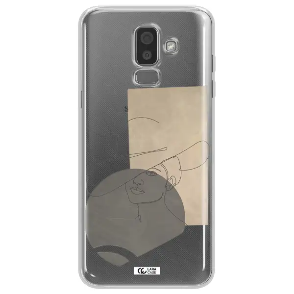 The Lady In The Hat Line Art Samsung J8 Clear TPU Case
