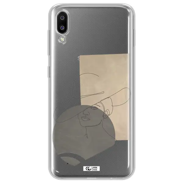 The Lady In The Hat Line Art Samsung M10 Clear TPU Case